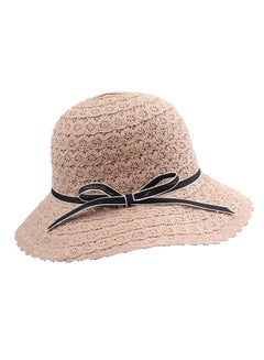 اشتري Straw Hat With Ribbon Bow Beige في السعودية