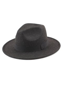 Buy Wide Brim Fedora Jazz Hat Black in Saudi Arabia