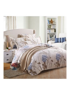 Buy 4-Piece Floral Design Bedding Set Cotton Multicolour Queen in Saudi Arabia