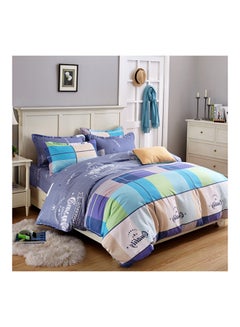 Buy 4-Piece Floral Design Bedding Set Cotton Multicolour in Saudi Arabia