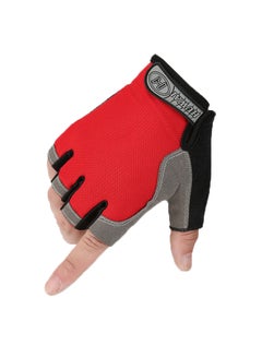 اشتري 2-Piece Semi-Finger Gym Training Gloves One Size في السعودية