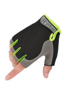 اشتري 2-Piece Semi-Finger Gym Training Gloves One Size في السعودية