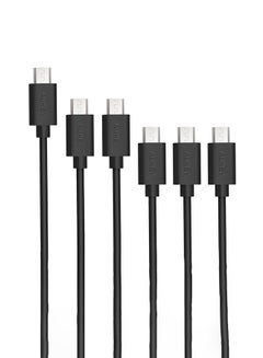 Buy 6 Piece Usb-A 2.0 To Micro Usb Cable Black in Saudi Arabia