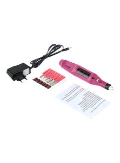 Buy Pen Shaped Electric Nail Drill Machine With 6 Bits Pink/Silver in Egypt