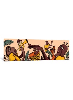 Buy Tribal dance Wall Art Canvas Print Multicolour 90x30x3.5centimeter in UAE