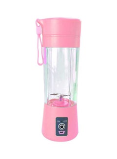 Buy Portable Fruit Juicer Pink/Clear 23x7.8x7.8cm in Egypt