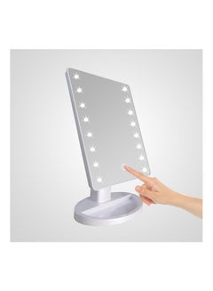 Buy LED Light Makeup Mirror Rotatable Desk Stand White 27 x 16.5kg in Saudi Arabia