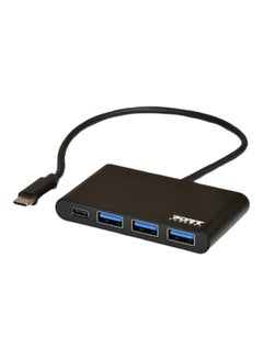 Buy Type C To 3 USB 3.0 And Type C Hub Black in UAE
