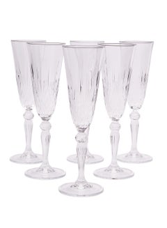Buy 6-Piece Melodia Flute Glass Set Clear 160ml in Egypt