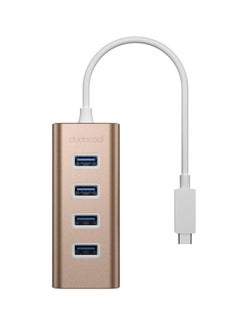 Buy 4-Port USB Hub Rose Gold/White in Saudi Arabia