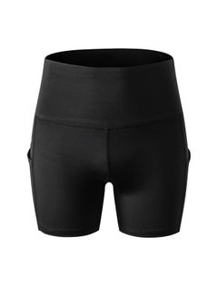 اشتري Stretchable High Waist Yoga Short Pants Black في السعودية