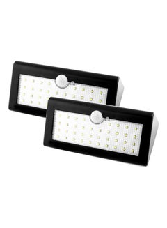 Buy 2 X 38 LED Solar Powered Wall Light White 9x7cm in UAE