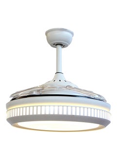 Buy LED Ceiling Lamp With Fan And Remote Control White/Grey 28x54cm in UAE