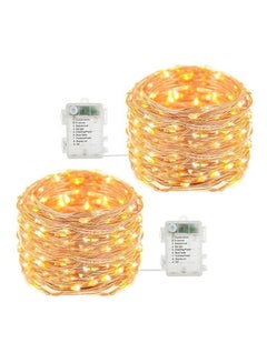 Buy 2 Pack 50 LED Waterproof Battery Operated Fairy Twinkle String Light Yellow 16x16cm in UAE