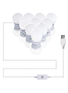 اشتري 10 Bulbs LED Vanity Mirror Lights Kit أبيض 16x16 سنتيمتر في الامارات