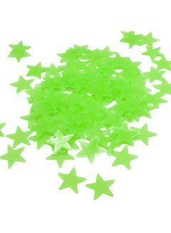 Buy 100-Piece Fluorescent Glow In The Dark Stars Wall Decorative Stickers Set Green 8 X 8 X1centimeter in Egypt