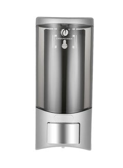 Buy Wall Mounted Single Bottle Manual Soap Dispenser Grey/Clear 23 x 8.8 x 10.3cm in Saudi Arabia