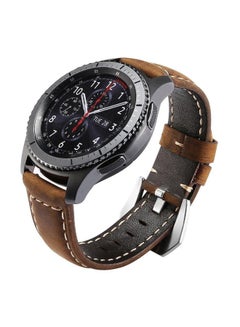 Buy Leather Strap Band For Samsung Gear S3 Brown in Saudi Arabia