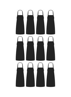 Buy 12-Piece Bib Apron Set Black 12.8x8.5x5.2inch in Egypt