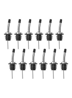 Buy 12-Piece Classic Bottle Pourer Black/Silver 7x5x1inch in UAE