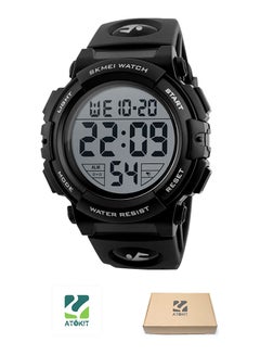 Buy men Outdoor Sport Waterproof Resin Leather Digital Watch 1258 in Egypt