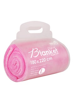 Buy Microfiber Blanket Pink 220X180cm in UAE