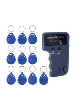 Buy Handheld 125KHz RFID Copier/Writer/Readers/Duplicator With 10PCS ID Tags Blue in Saudi Arabia