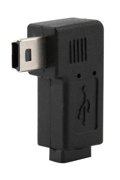 Buy 5-Pin Male To USB Micro 5-Pin Female 90 Degree Angle Adapter Black in UAE