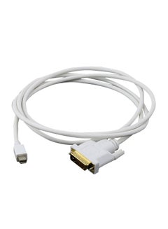 Buy Mini Display Port Male To DVI Male Adapter Cable White in UAE