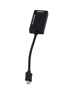 Buy Portable Micro USB Male To HDMI Female Adapter Cable Black in UAE
