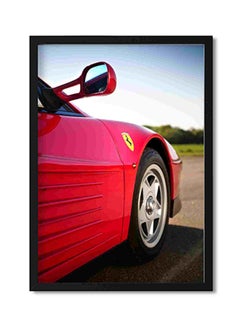 Buy Red Ferrari Sports Car Wall Art Painting Multicolour 32x22x2centimeter in Saudi Arabia