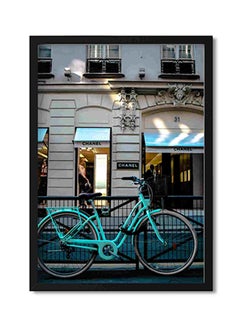 Buy Cruiser Bike Parked Near Chanel Store Wall Art Painting Multicolour 32x22x2centimeter in Saudi Arabia