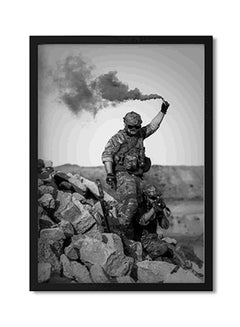 Buy Man From Army Themed Canvas Painting Multicolour 32x22x2cm in Saudi Arabia