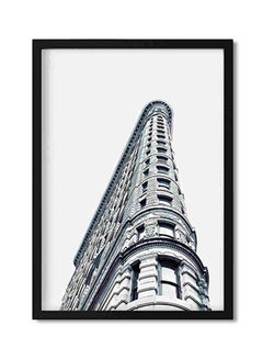 Buy Architecture Building City Black Frame And White Wall Art Painting Multicolour 32x22x2cm in Saudi Arabia