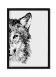 Buy Half Wolf Wall Art Painting Multicolour 32x22x2cm in Saudi Arabia