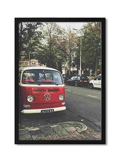 Buy Red Volkswagen Wall Art Painting Multicolour 32x22x2cm in Saudi Arabia