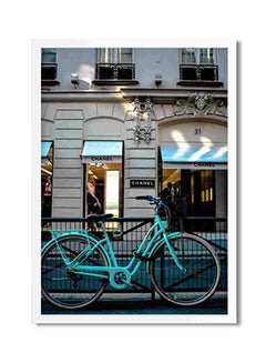 Buy Cruiser Bike Parked Near Chanel Store Wall Art Painting Multicolour 32x22x2centimeter in Saudi Arabia