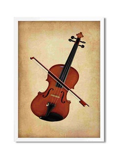 Buy Violin Wall Art Painting Multicolour 32x22x2cm in Saudi Arabia