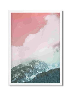 Buy Snow Covered Mountain Rectangular Wall Art Painting Multicolour 32x22x2cm in Saudi Arabia