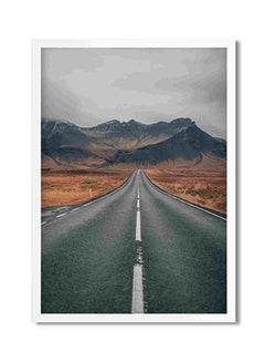 Buy Empty Highway Overlooking Mountain Wall Art Painting Multicolour 32x22x2cm in Saudi Arabia