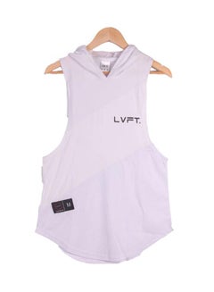 Buy Cowl Neck Tank Top With Hood White in Saudi Arabia