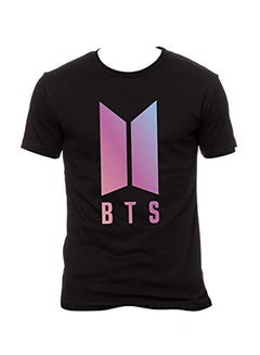 Buy BTS Letter Printed Short-Sleeved T-Shirt Black in Saudi Arabia