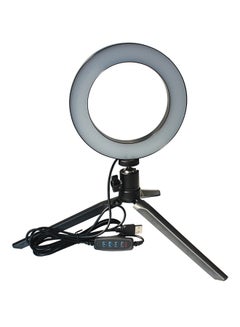 Buy 5V DC 7W LED Light Selfie Camera Lamp With Telescopic Tripod Black/White in Saudi Arabia