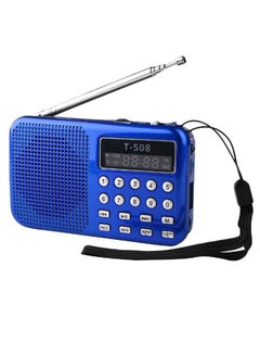 Buy Mini Pocket TF Card Slot MP3 Music Player Speaker LED Rechargeable FM Radio blue in Saudi Arabia