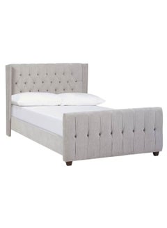 اشتري David Tufted Wingback Upholstered Bed Without Mattress Grey 180 x 200centimeter في الامارات