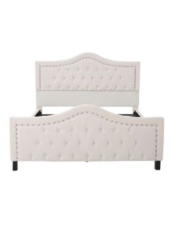 Buy Livi Upholstered Bed Frame And Headboard Set Without Mattress Grey 90 x 200cm in UAE