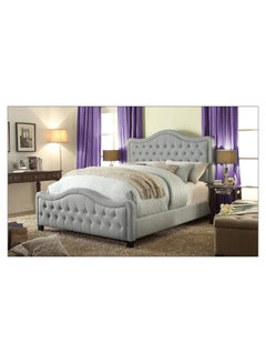 Buy Adella Top Upholstery Bed With Mattress Grey 200 x 200cm in UAE