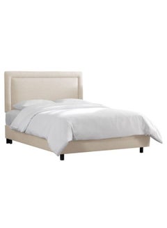 Buy Border Bed With Mattress Beige 180 x 200cm in UAE