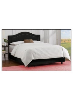 Buy Inset Nail Button Bed With Mattress Black 200 x 200cm in UAE