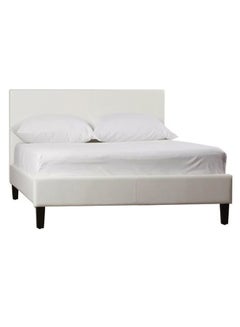 Buy Modern Platform Twin Bed With Mattress White 120 x 200centimeter in UAE